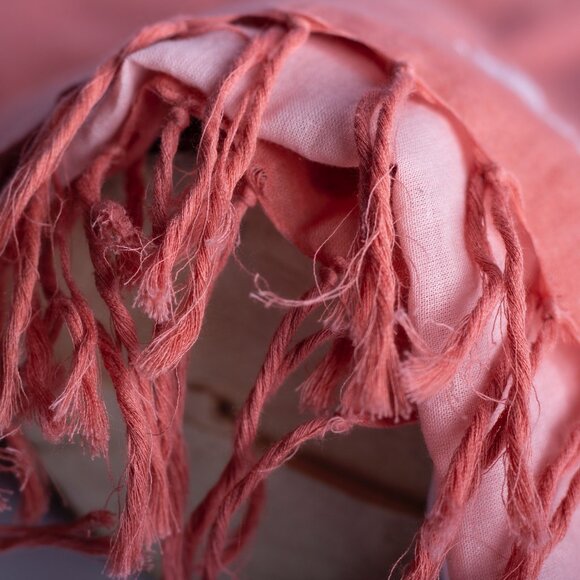 Coach Scarf | Long Scarf in Gradient Pink | Lightweight Designer Summer Scarf - Picture 6 of 9